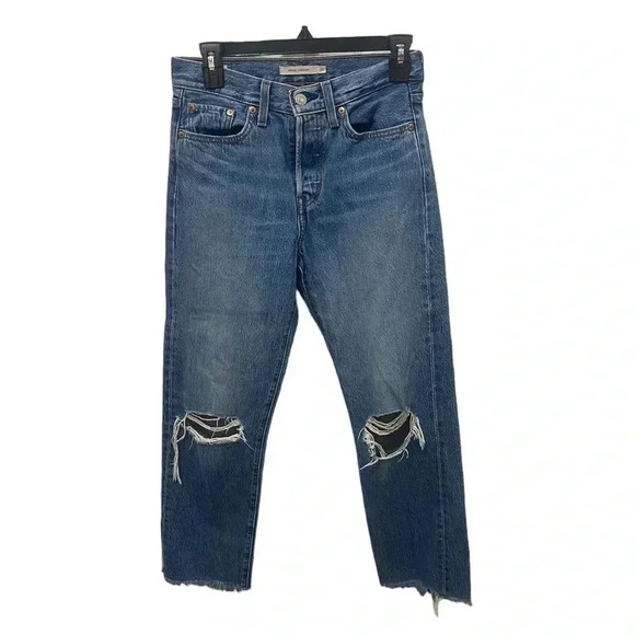 Levi’s Wedgie Straight Distressed Jeans Size 26 - Picture 1 of 7